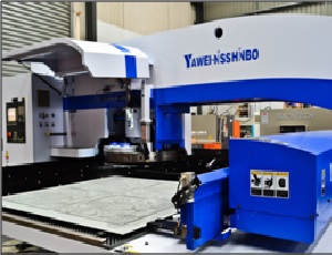 Metal Cutting & Punching - Yawei Turret Punch Press (HPH – 3048) – 30 MT, 28 Stations, 3500 x 1250 x 3.0 mm Thickness